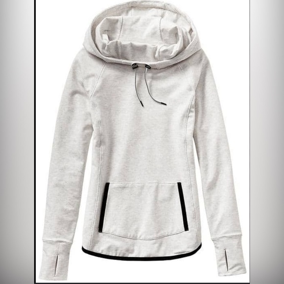 Athleta Tops - ATHLETA Sentry Activewear Hoodie Pullover Sweatshirt Light Grey Heather S NWOT